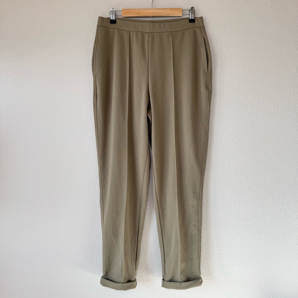 Mango Olive Green Slim Tapered Pants